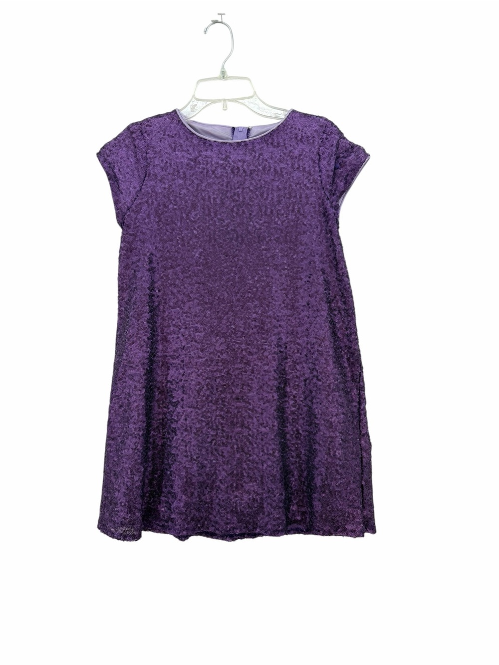 Girls Purple Sequin A-Line Party Dress